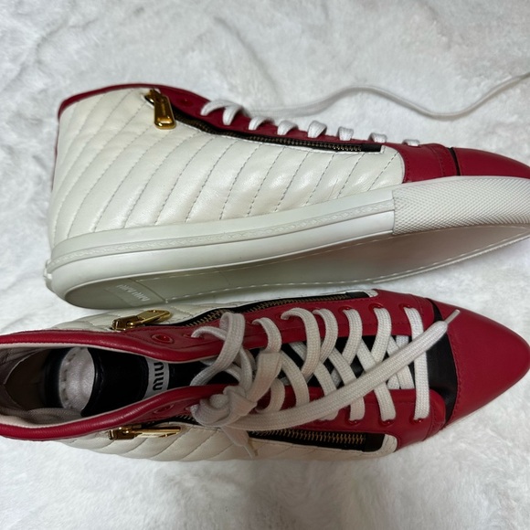 Miu Miu Red, Black, and off White Sneakers - Picture 8 of 12